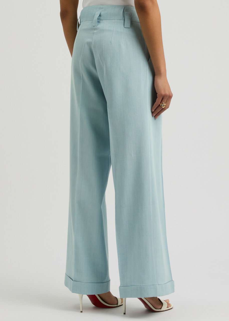 Lug Von Siga Maria Wide-leg Woven Trousers Light Blue
