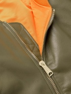 VETEMENTS - Oversized Leather Bomber Jacket - Green