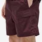 Valentino Men's Icon Logo Swim Shorts in Bordeux