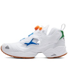 Reebok Men's Instapump Fury 95 Sneakers in White/Vector Blue/Smash Orange