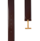 TOM FORD - 4cm Polished-Leather Belt - Brown