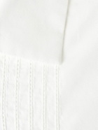 Mr P. - Cutaway-Collar Embroidered Cotton-Poplin Tuxedo Shirt - White