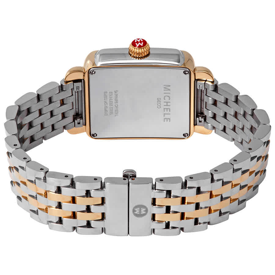 Michele Deco Madison Silver Sunray Dial Ladies Two Tone Watch MWW06T000144