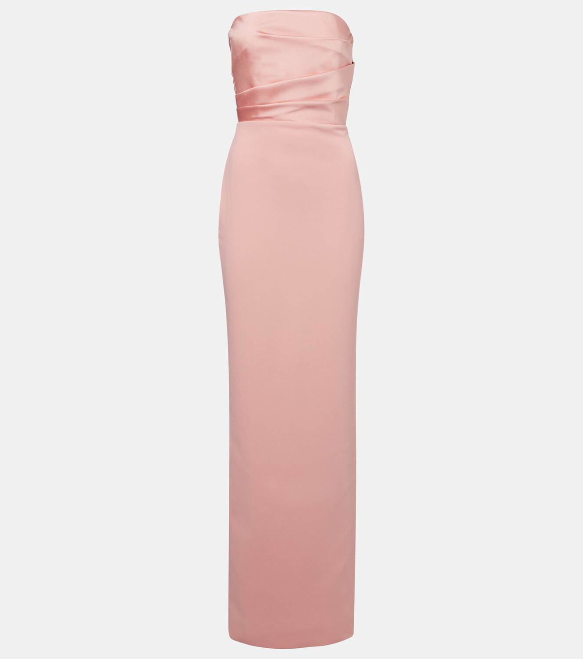 Solace London Afra crêpe and satin bustier gown