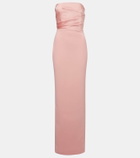 Solace London Afra crêpe and satin bustier gown