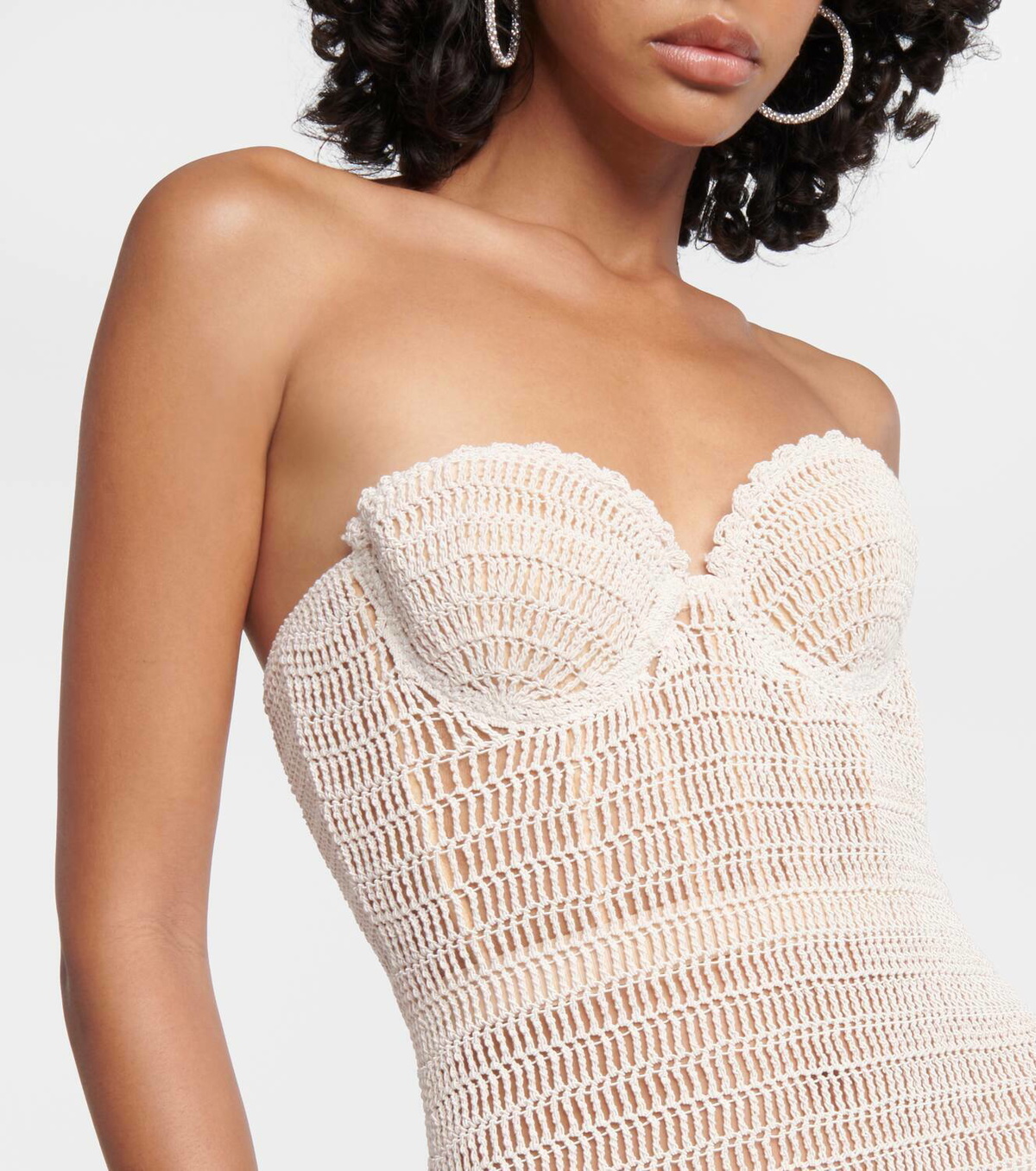 Magda Butrym Crochet cotton and linen blend midi dress Magda