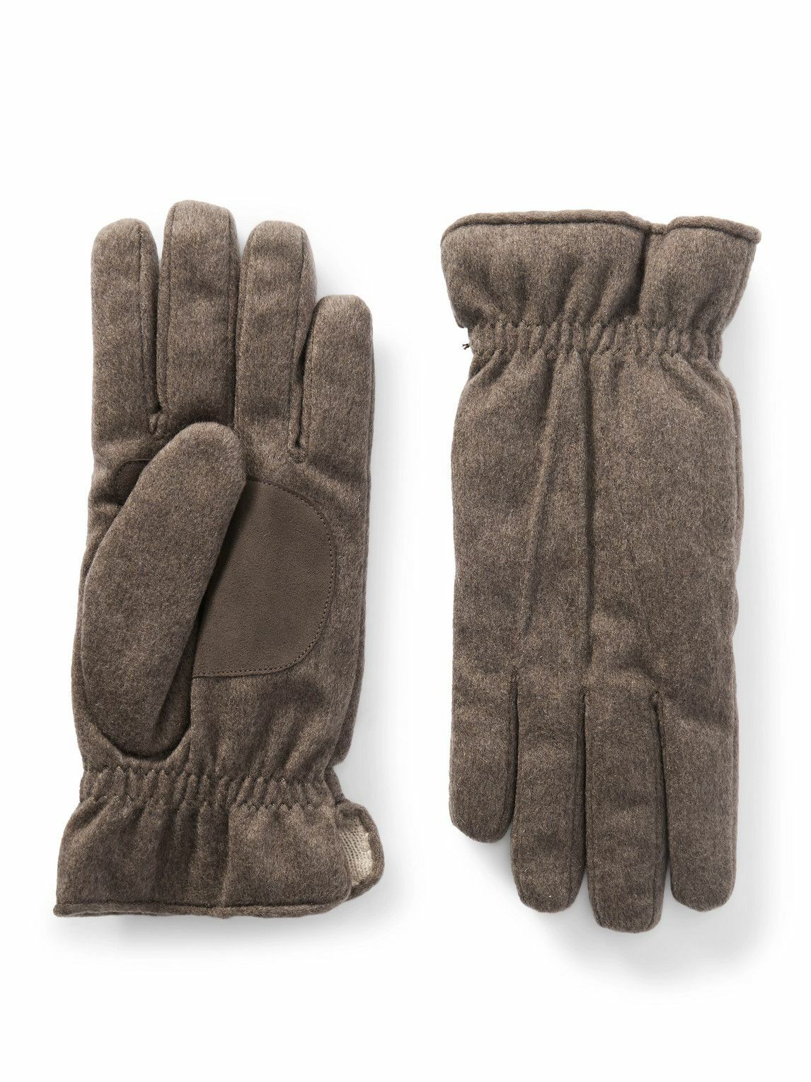 Loro Piana - Suede-Trimmed Padded Storm System® Cashmere Gloves - Brown