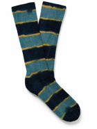 Anonymous Ism - Old Surf Stripes Cotton-Blend Terry Socks - Blue