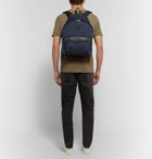 Saint Laurent - City Leather-Trimmed Canvas Backpack - Men - Navy