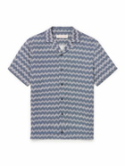 Orlebar Brown - Travis Camp-Collar Printed Crepe Shirt - Blue