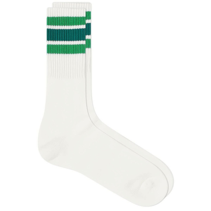 Photo: Anonymous Ism 3 Line Crew Sock in Green
