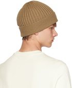 Moncler Grenoble Beige Logo Beanie