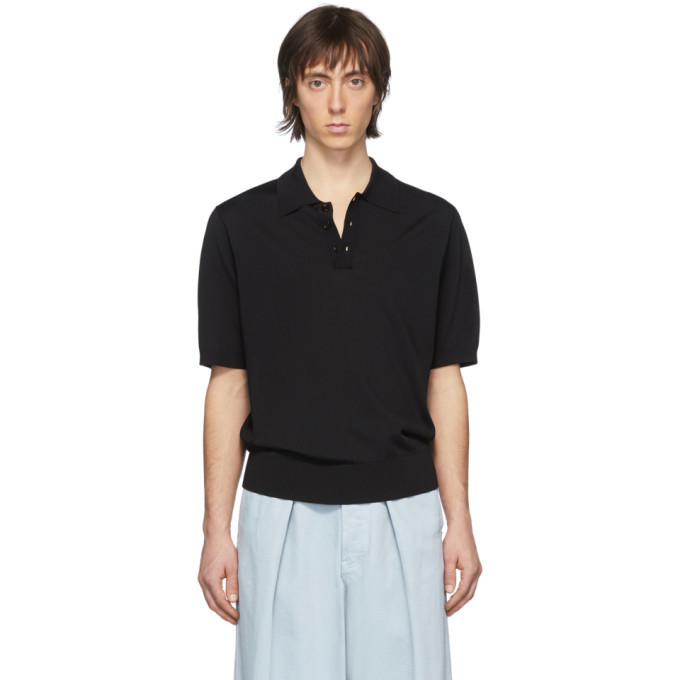 Photo: Dries Van Noten Black Jace Polo Shirt