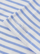 Ralph Lauren Purple label - Logo-Embroidered Striped Cotton-Lisle T-Shirt - Blue
