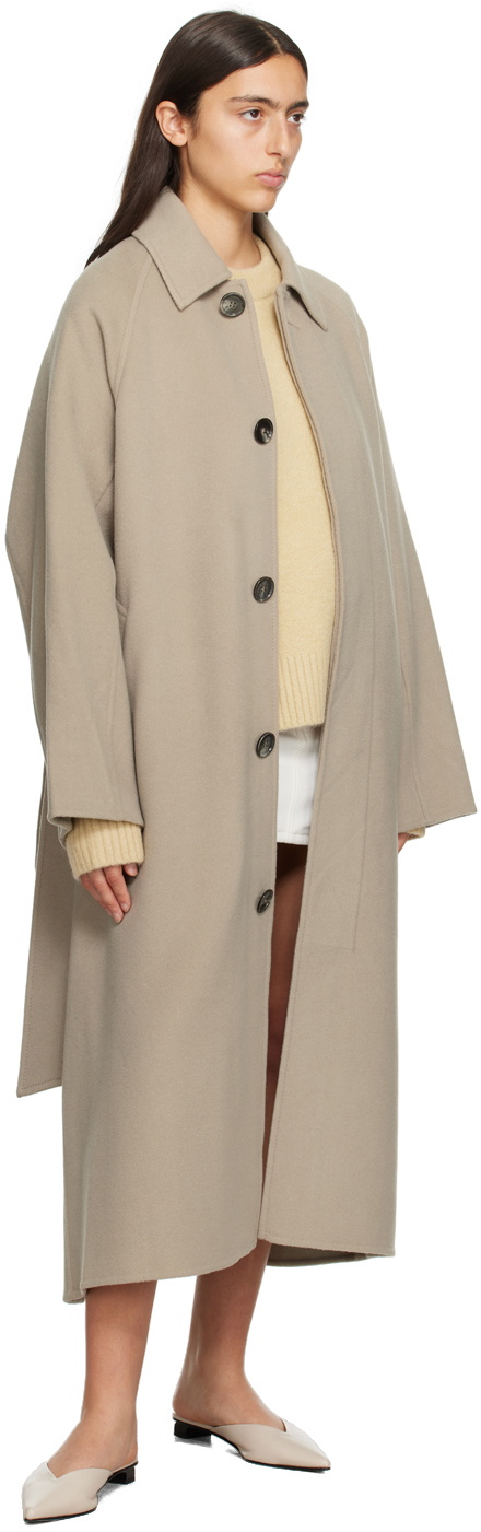 AMI Alexandre Mattiussi Gray Belted Coat