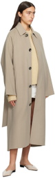 AMI Alexandre Mattiussi Gray Belted Coat