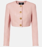 Balmain Cropped leather jacket