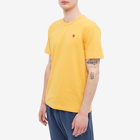 Comme des Garçons Play Men's Small Red Heart T-Shirt in Yellow