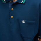 Gucci Men's Tipped Logo Polo Shirt in Ink