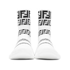 Fendi White Forever Fendi Knit High-Top Sneakers