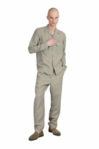 120% Lino Pants In Green Linen
