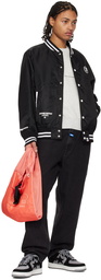 AAPE by A Bathing Ape Black Striped Bomber Jacket