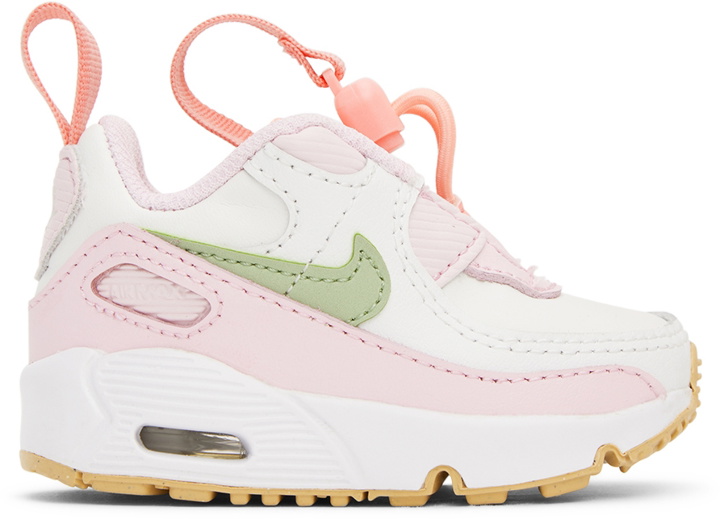 Photo: Nike Baby Pink & White Nike Air Max 90 Toggle Sneakers