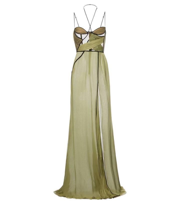 Photo: Nensi Dojaka Mae draped silk corset gown