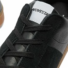 Novesta Men's German Army Trainer Leather Sneakers in Black/Gum