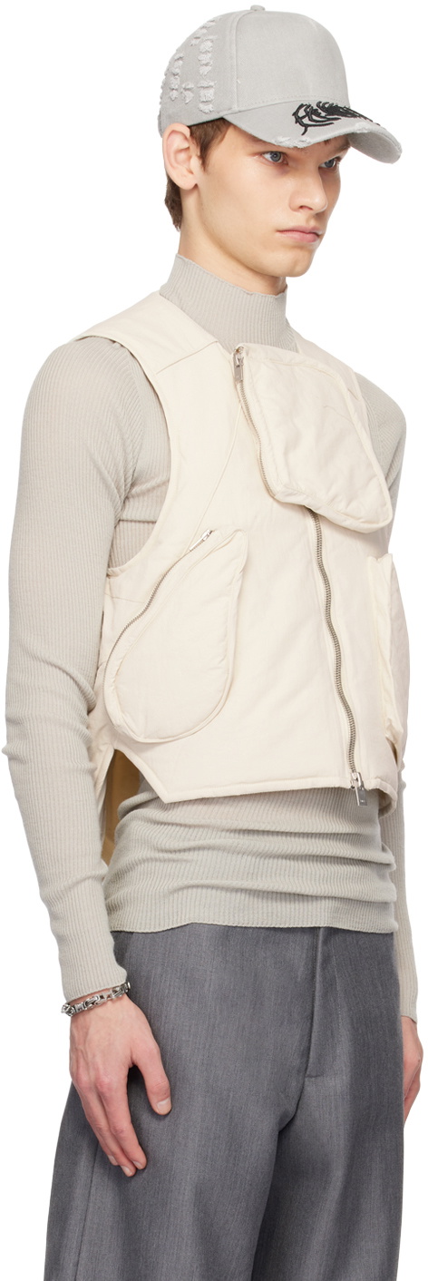 HELIOT EMIL Off-White Pooled Vest
