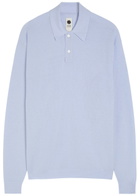Vowels Wool Polo Jumper Light Blue