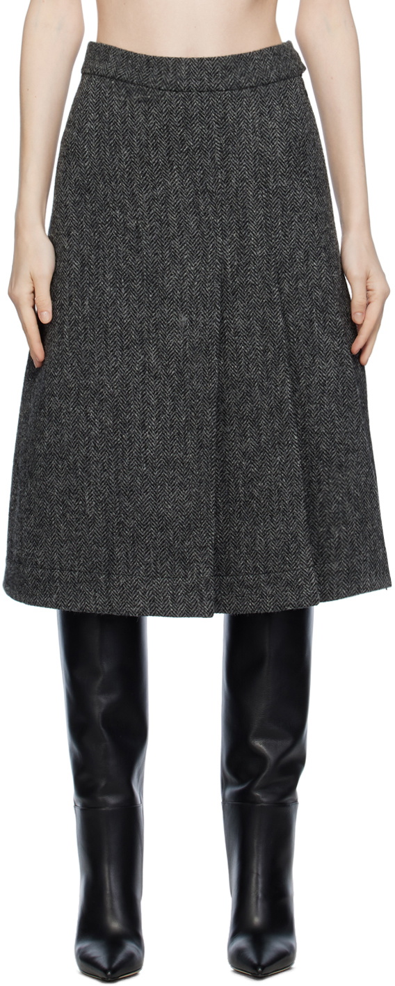 Saks Potts Gray Nicoline Midi Skirt