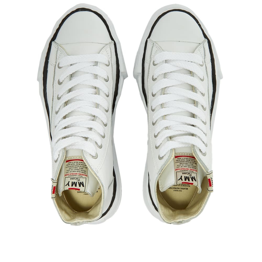 Maison MIHARA YASUHIRO Men's Original Sole Leather Hi-Top Sneakers in White