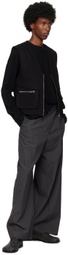 Andersson Bell Black Wool Zip-Up Vest