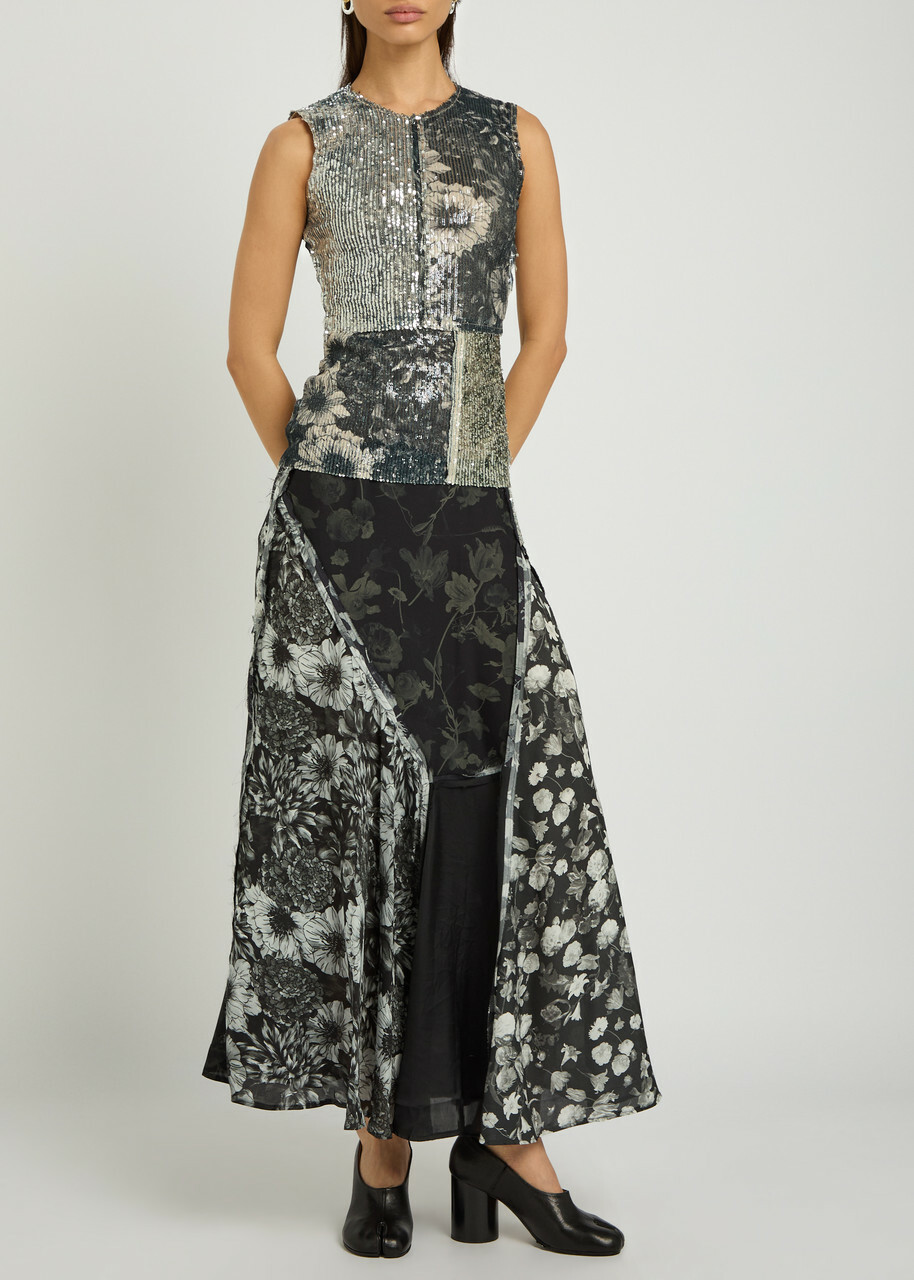 Maison Margiela Floral Sequin-embellished top Multicoloured