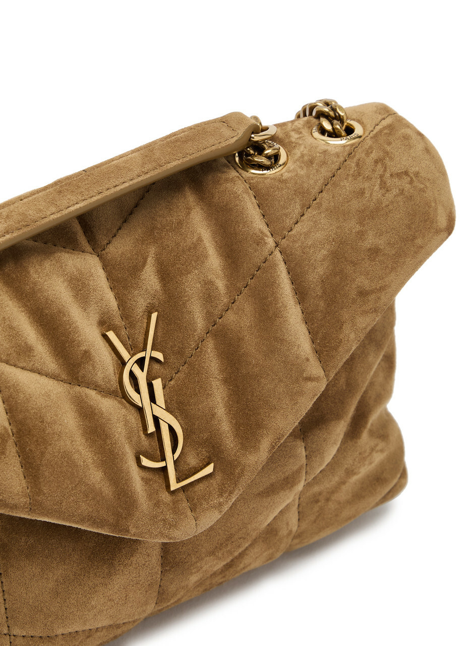Saint Laurent Toy Puffer Quilted Suede Shoulder bag - Brown - One Size