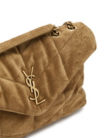 Saint Laurent Toy Puffer Quilted Suede Shoulder bag - Brown - One Size