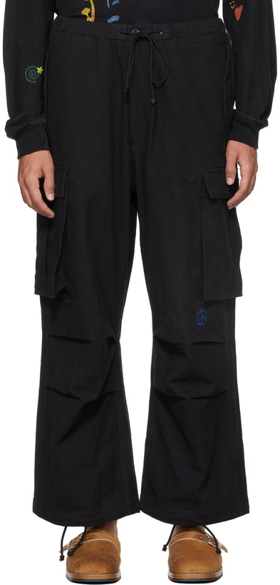 Photo: STORY mfg. Black Slub Forager Cargo Pants