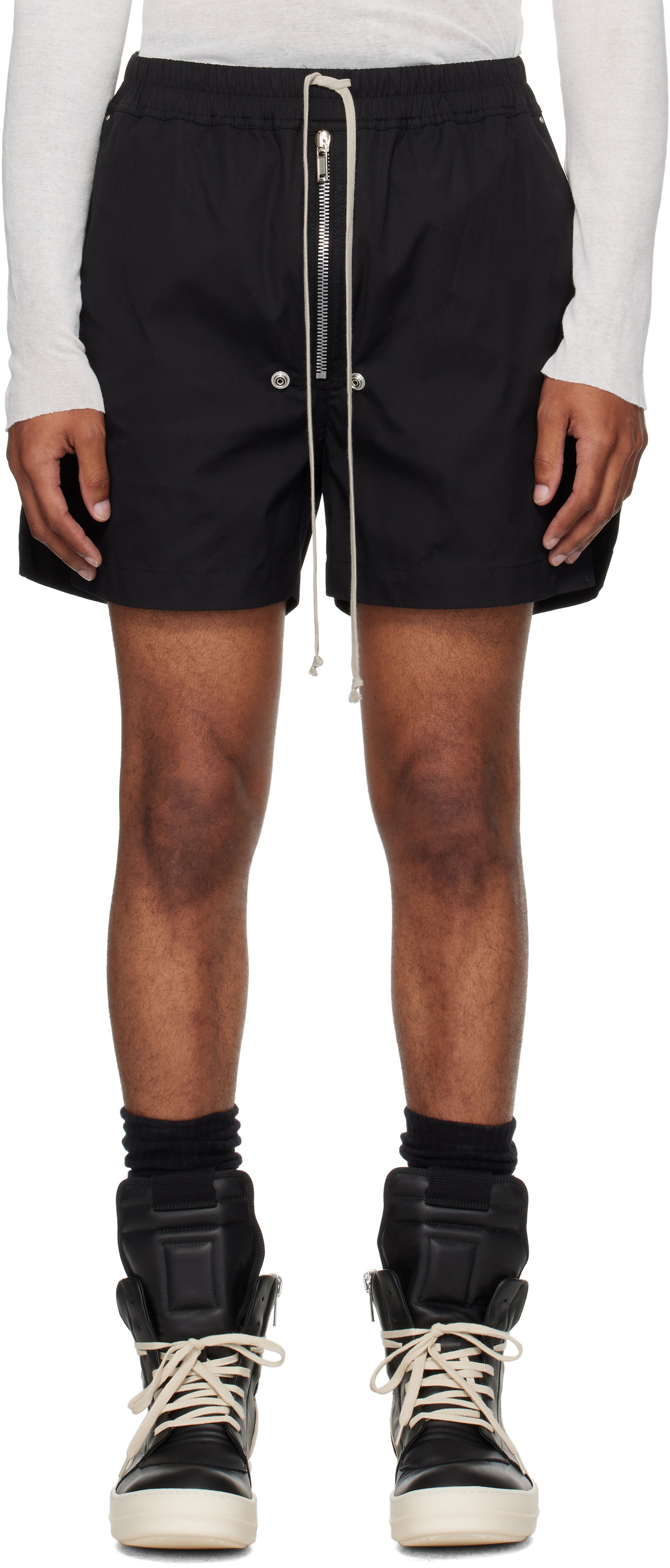 Rick Owens Black Porterville Long Boxers Shorts Rick Owens