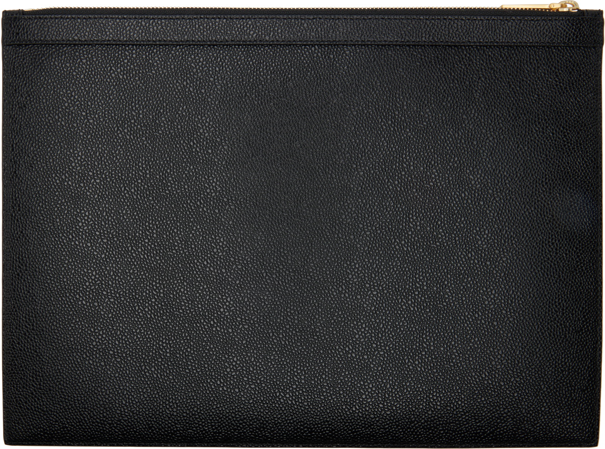 Thom Browne Black Pebble Grain Large Document Holder