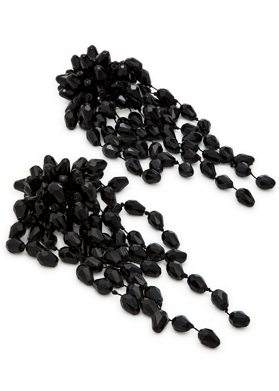Isabel Marant Hanabi Beaded Clip-on Drop Earrings - Black - One Size