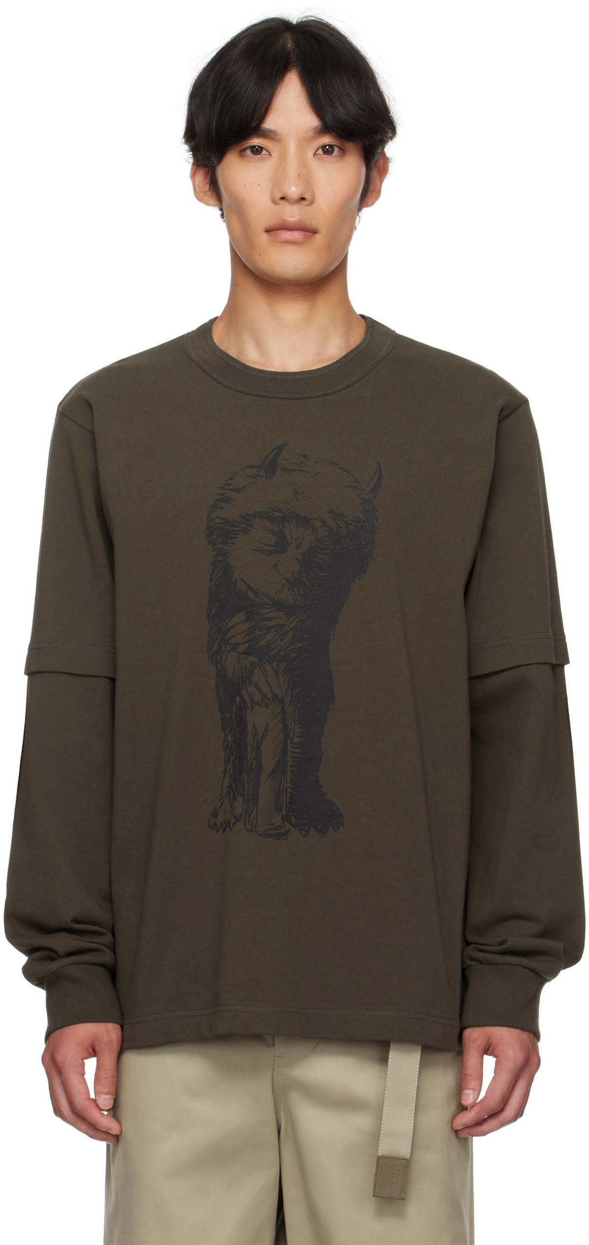 トップス WTAPS x sacai Flock Print T-Shirt sacai Black WTAPS Edition Flock Print T-shirt Sacai