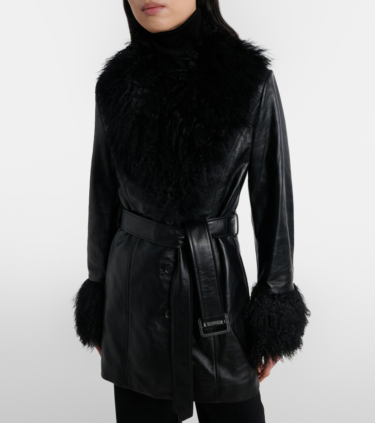 Nili Lotan Sefa belted leather jacket