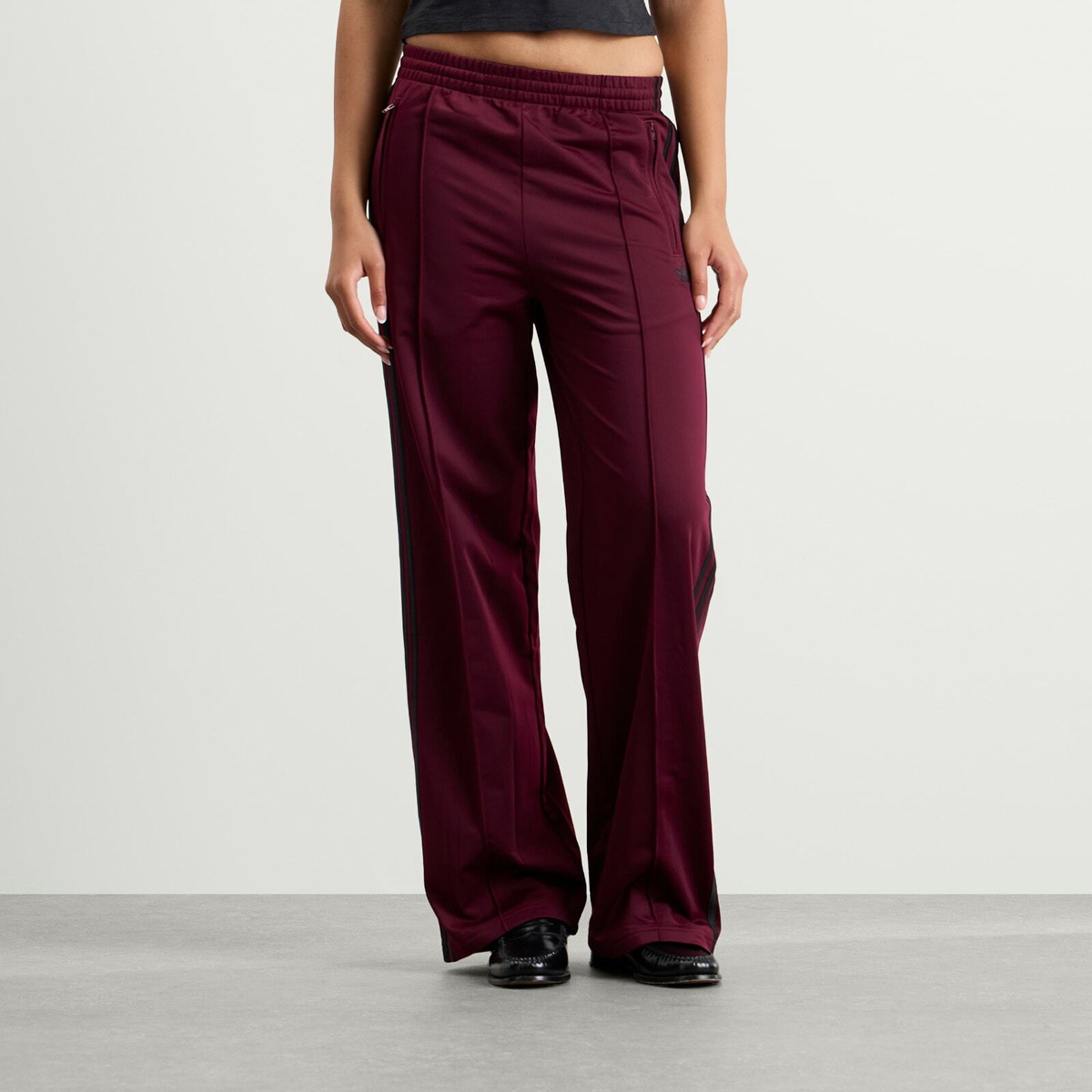 Adidas Women's Firebird Loose Track Pant in Maroon/Black