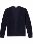 LOEWE - Logo-Embroidered Wool Cardigan - Blue