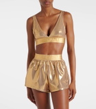 Versace Logo metallic swim shorts