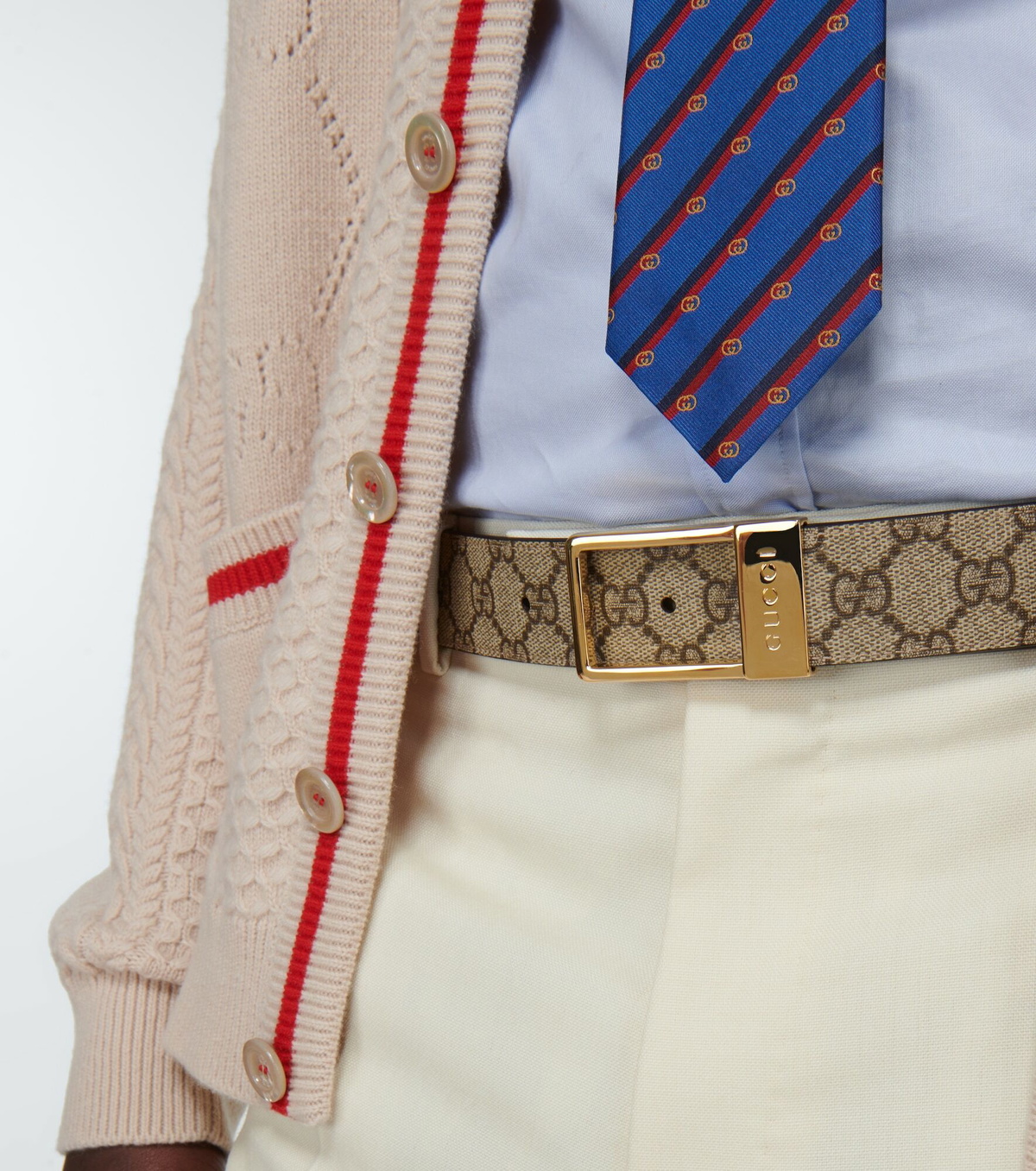 ベルト GUCCI Gg supreme fabric and leather belt Beige GG Supreme and leather reversible belt in beige - Gucci