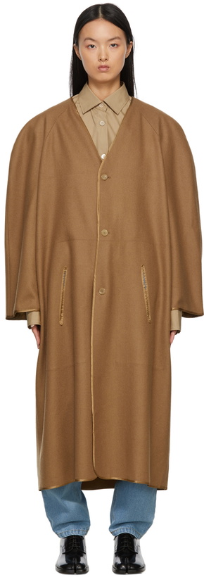 Photo: Hed Mayner Tan Wool Coat