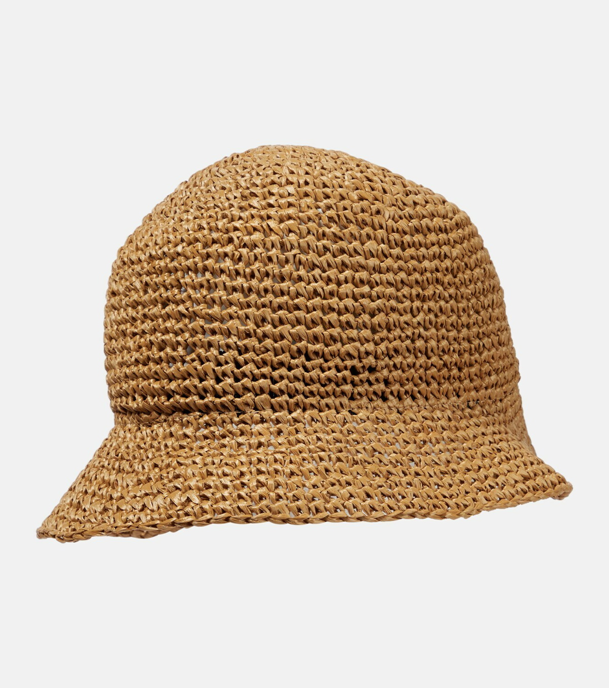 Raffia-effect viscose bucket hat