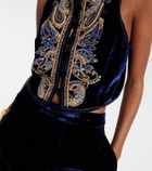 Etro Paisley velvet vest